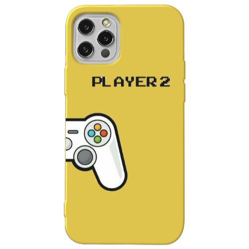 Apple iPhone 12 Pro Player 2 Yellow Colored Silicone TPU Θήκη