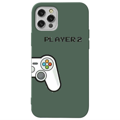Apple iPhone 12 Pro Player 2 Dark Green Colored Silicone TPU Θήκη