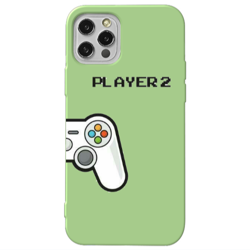 Apple iPhone 12 Pro Player 2 Light Green Colored Silicone TPU Θήκη