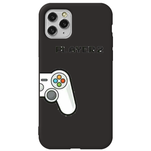 Apple iPhone 11 Pro Max Player 2 Black Colored Silicone TPU Θήκη