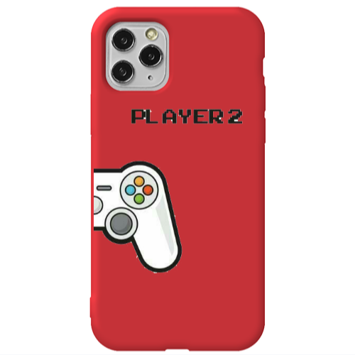 Apple iPhone 11 Pro Max Player 2 Red Colored Silicone TPU Θήκη