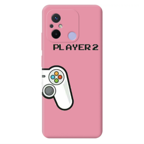 Xiaomi Redmi 12C Player 2 Pink Colored Silicone TPU Θήκη