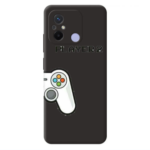 Xiaomi Redmi 12C Player 2 Black Colored Silicone TPU Θήκη