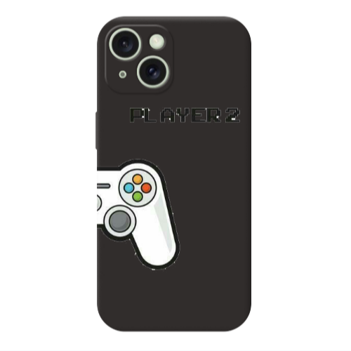 Apple iPhone 15 Player 2 Black Colored Silicone TPU Θήκη