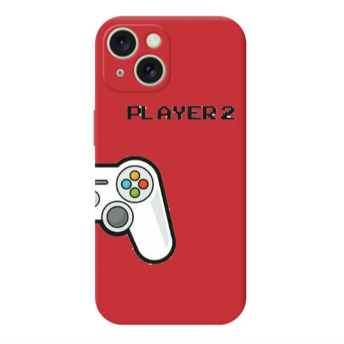 Apple iPhone 15 Player 2 Red Colored Silicone TPU Θήκη