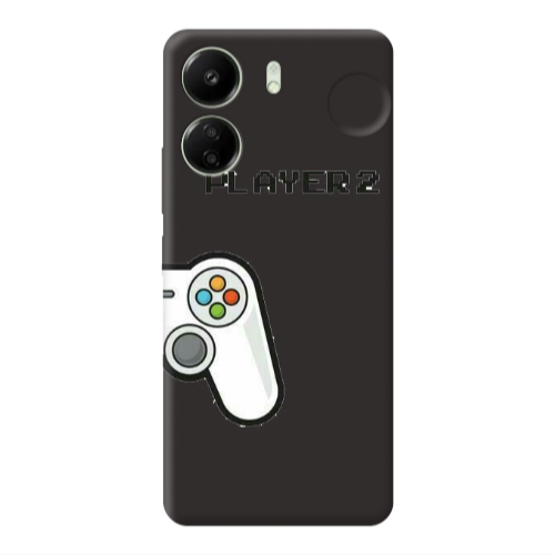 Xiaomi Redmi 13C Player 2 Black Colored Silicone TPU Θήκη