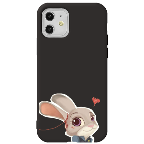 Apple iPhone 11  Valentines 16 Black Colored Silicone TPU Θήκη