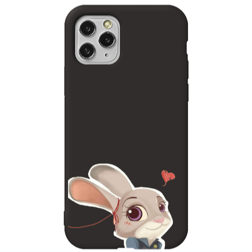 Apple iPhone 11 Pro Valentines 16 Black Colored Silicone TPU Θήκη
