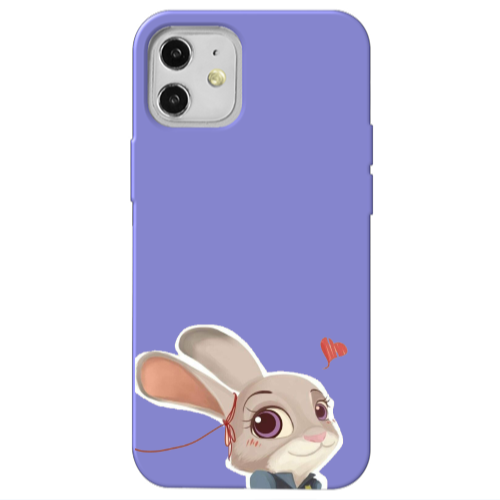 Apple iPhone 12 Valentines 16 Purple Colored Silicone TPU Θήκη