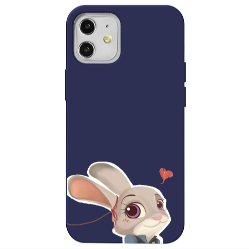 Apple iPhone 12 Valentines 16 Dark blue Colored Silicone TPU Θήκη