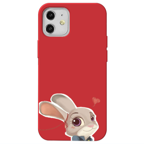Apple iPhone 12 Valentines 16 Red Colored Silicone TPU Θήκη