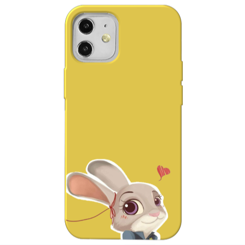 Apple iPhone 12 Valentines 16 Yellow Colored Silicone TPU Θήκη
