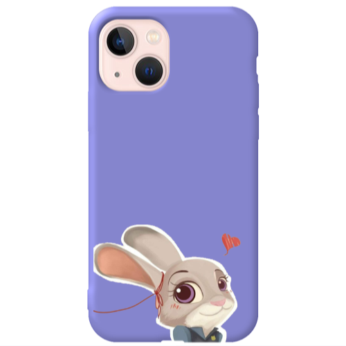 Apple iPhone 13 Valentines 16 Purple Colored Silicone TPU Θήκη