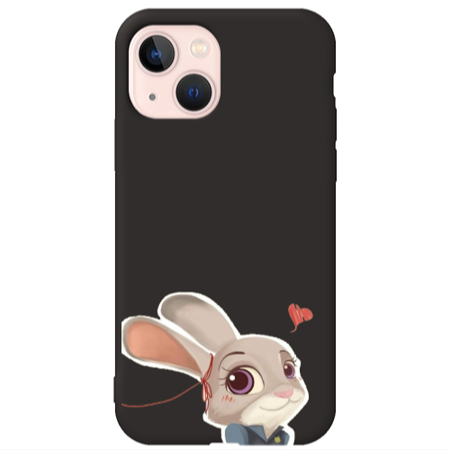 Apple iPhone 13 Valentines 16 Black Colored Silicone TPU Θήκη