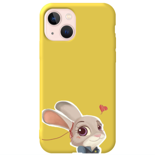 Apple iPhone 13 Valentines 16 Yellow Colored Silicone TPU Θήκη