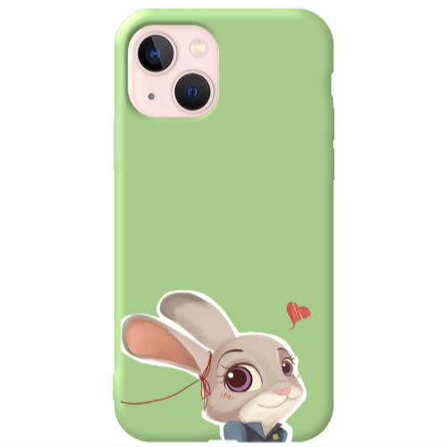 Apple iPhone 13 Valentines 16 Light Green Colored Silicone TPU Θήκη