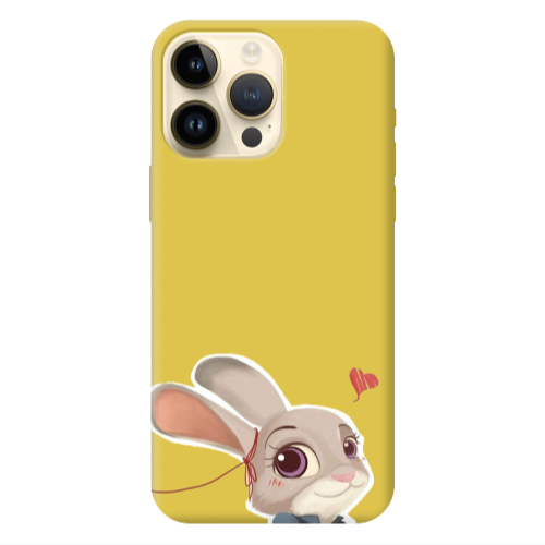 Apple iPhone 13 Pro Max Valentines 16 Yellow Colored Silicone TPU Θήκη