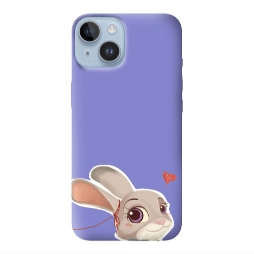 Apple iPhone 14  Valentines 16 Purple Colored Silicone TPU Θήκη
