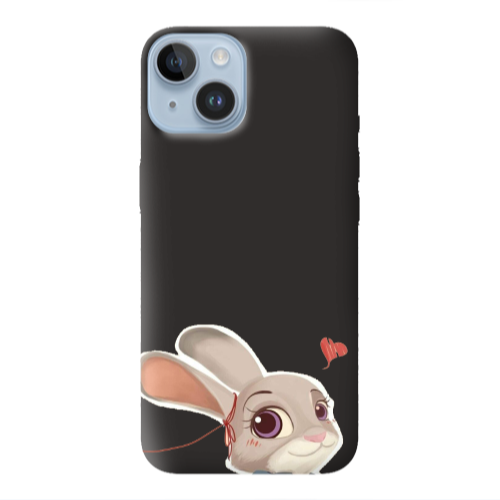 Apple iPhone 14 Plus Valentines 16 Black Colored Silicone TPU Θήκη