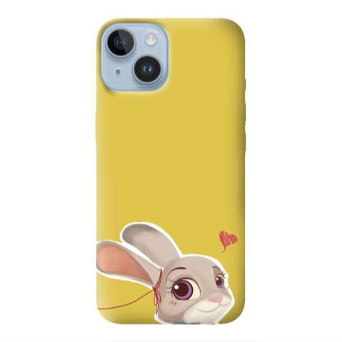 Apple iPhone 14 Plus Valentines 16 Yellow Colored Silicone TPU Θήκη