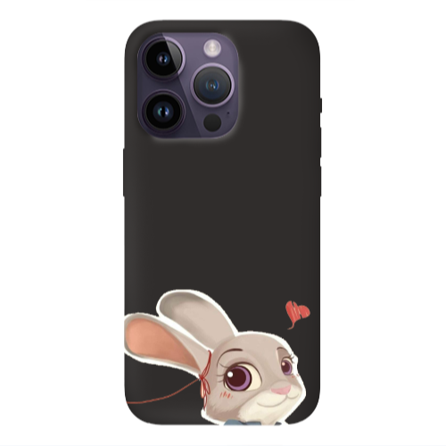 Apple iPhone 14 Pro Max Valentines 16 Black Colored Silicone TPU Θήκη