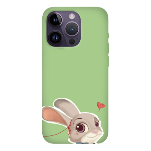 Apple iPhone 14 Pro Max Valentines 16 Light Green Colored Silicone TPU Θήκη