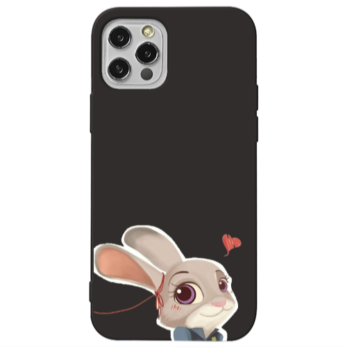 Apple iPhone 13 Pro Valentines 16 Black Colored Silicone TPU Θήκη
