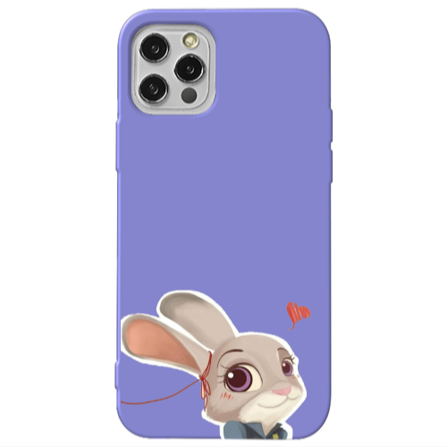 Apple iPhone 12 Pro Valentines 16 Purple Colored Silicone TPU Θήκη