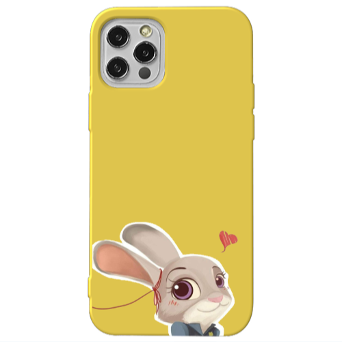 Apple iPhone 12 Pro Valentines 16 Yellow Colored Silicone TPU Θήκη