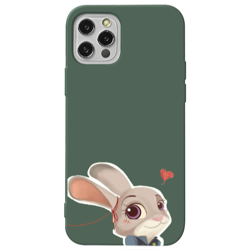 Apple iPhone 12 Pro Valentines 16 Dark Green Colored Silicone TPU Θήκη