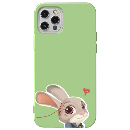 Apple iPhone 12 Pro Valentines 16 Light Green Colored Silicone TPU Θήκη