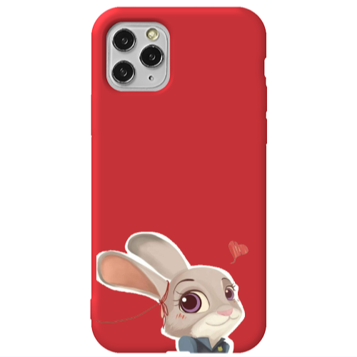 Apple iPhone 11 Pro Max Valentines 16 Red Colored Silicone TPU Θήκη