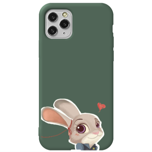 Apple iPhone 11 Pro Max Valentines 16 Dark Green Colored Silicone TPU Θήκη