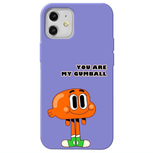Apple iPhone 12 You are my gumball Purple Colored Silicone TPU Θήκη