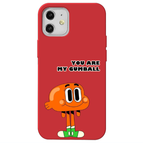 Apple iPhone 12 You are my gumball Red Colored Silicone TPU Θήκη