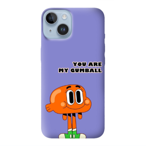Apple iPhone 14 Plus You are my gumball Purple Colored Silicone TPU Θήκη