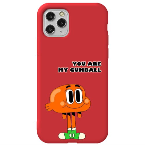 Apple iPhone 11 Pro Max You are my gumball Red Colored Silicone TPU Θήκη