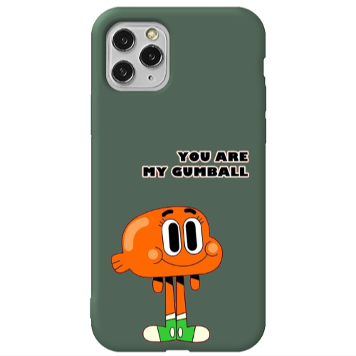 Apple iPhone 11 Pro Max You are my gumball Dark Green Colored Silicone TPU Θήκη