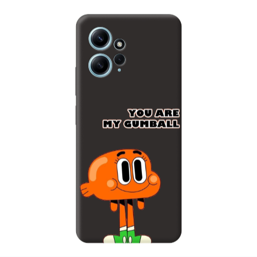 Xiaomi Redmi Note 12 4G You are my gumball Black Colored Silicone TPU Θήκη