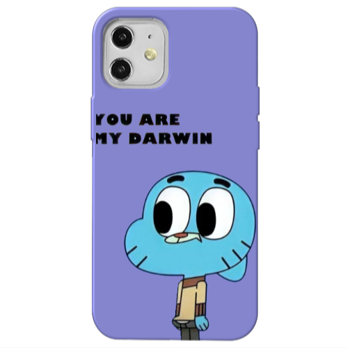 Apple iPhone 12 You are my darwin Purple Colored Silicone TPU Θήκη