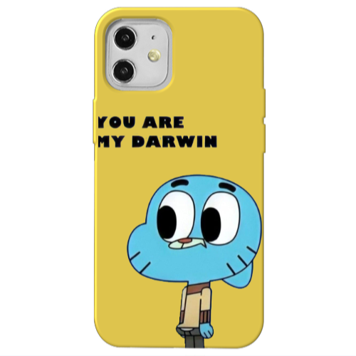 Apple iPhone 12 You are my darwin Yellow Colored Silicone TPU Θήκη