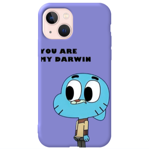Apple iPhone 13 You are my darwin Purple Colored Silicone TPU Θήκη