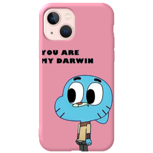 Apple iPhone 13 You are my darwin Pink Colored Silicone TPU Θήκη