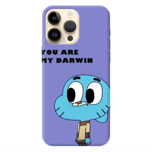 Apple iPhone 13 Pro Max You are my darwin Purple Colored Silicone TPU Θήκη
