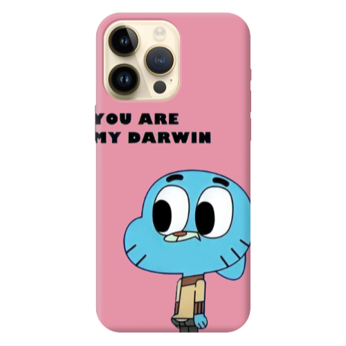 Apple iPhone 13 Pro Max You are my darwin Pink Colored Silicone TPU Θήκη