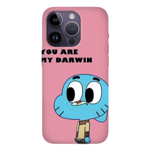 Apple iPhone 14 Pro Max You are my darwin Pink Colored Silicone TPU Θήκη