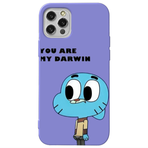 Apple iPhone 12 Pro You are my darwin Purple Colored Silicone TPU Θήκη