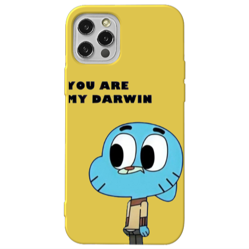Apple iPhone 12 Pro You are my darwin Yellow Colored Silicone TPU Θήκη