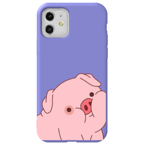 Apple iPhone 11  Piggy 1 Purple Colored Silicone TPU Θήκη