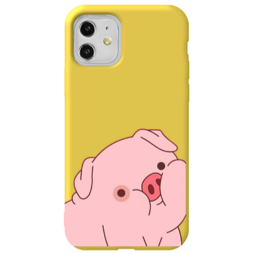 Apple iPhone 11  Piggy 1 Yellow Colored Silicone TPU Θήκη